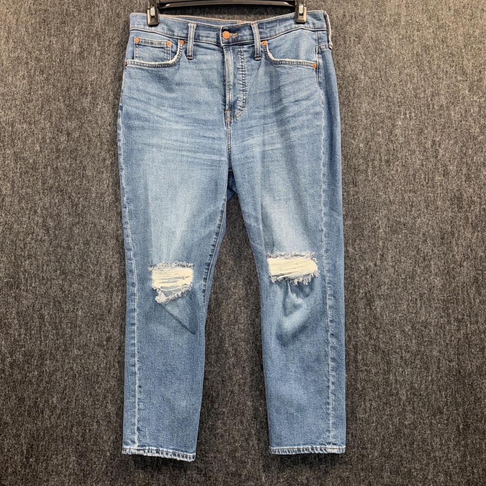 Madewell The‎ Perfect Vintage Crop Jeans Womens 31 High Rise Distressed Casual